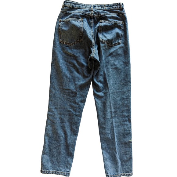 NWOT ZARA Trafaluc Denimwear Floral Embroidered Patch Slit Jeans Size 4 - Picture 2 of 16